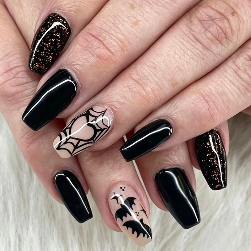 Halloween-Themen Press-On Nagelset Brehn