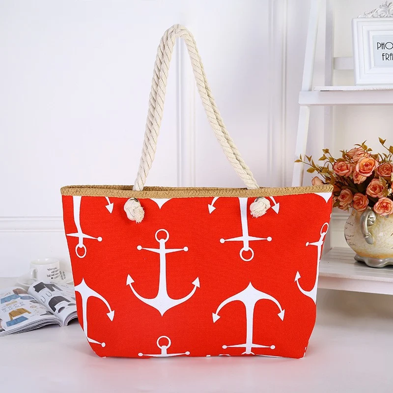 Große Segeltuchtasche mit maritimem Anker-Design Skanto