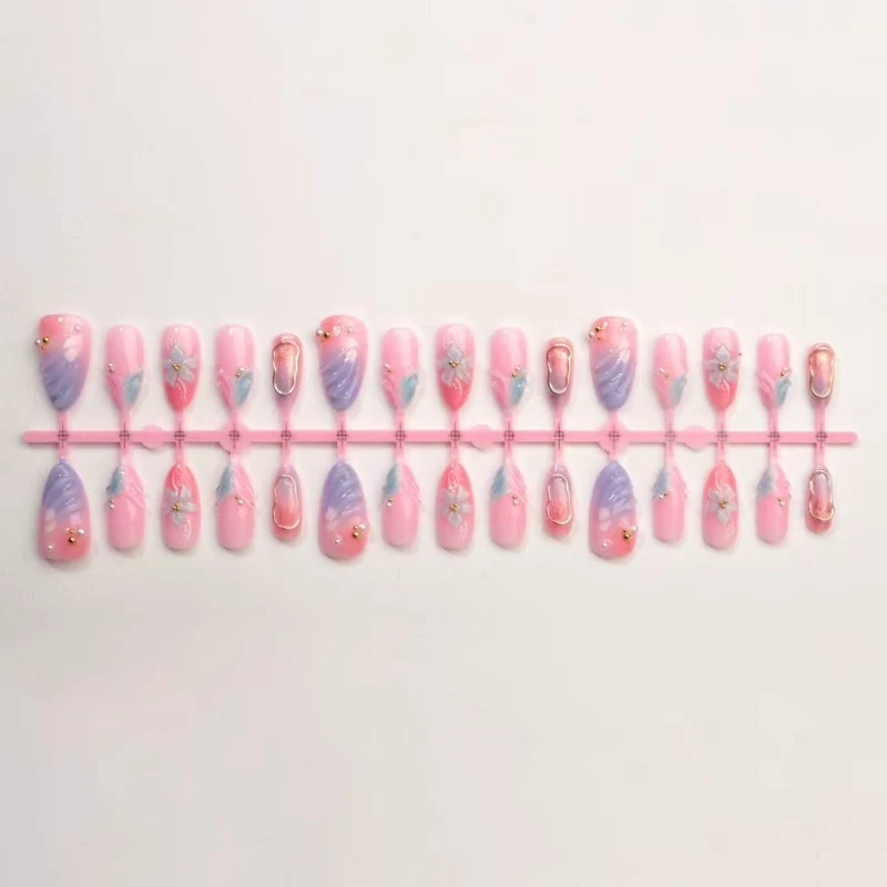Floral Acryl Verlängerte Nagelkunst Brehn