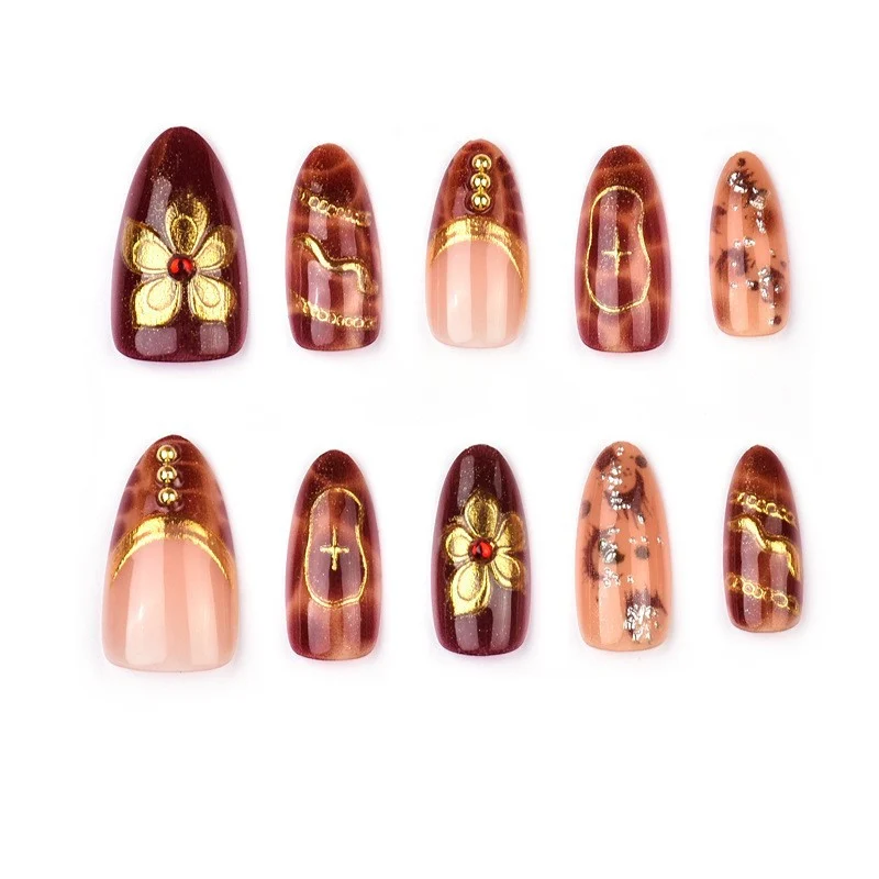 Elegantes dekoratives Press-On-Nagelset Brehn