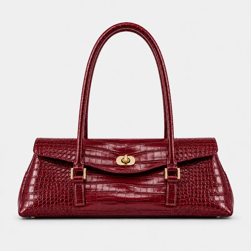 Elegante Krokodil-Optik Handtasche