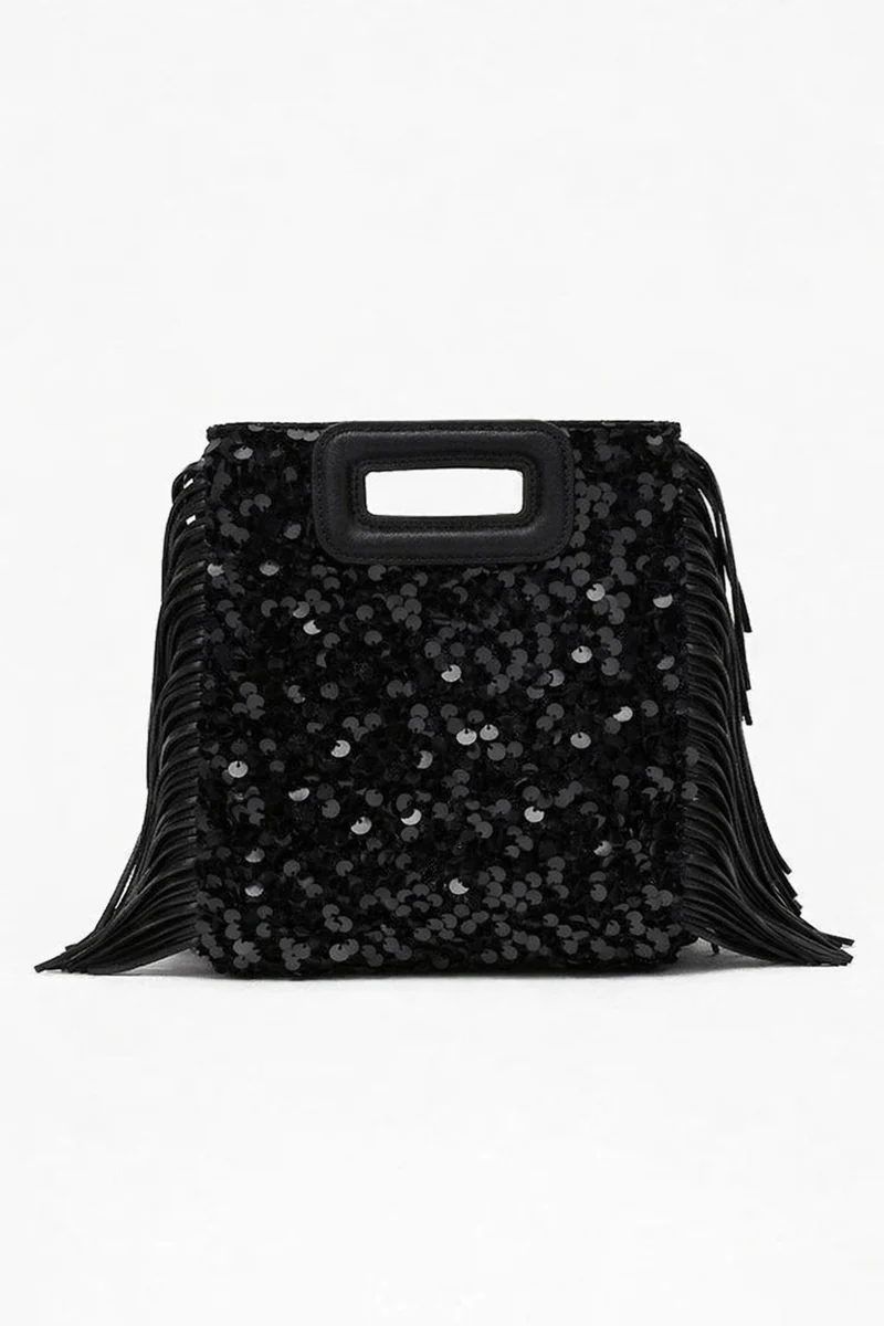 Fransierter Pailletten Clutch
