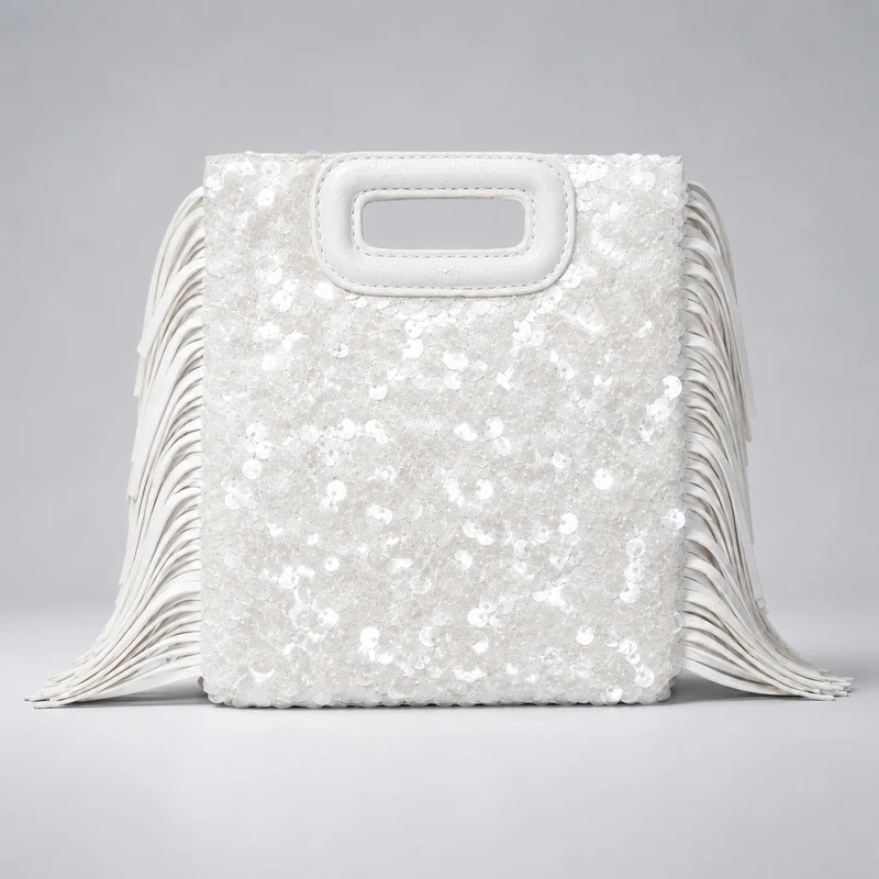 Fransierter Pailletten Clutch