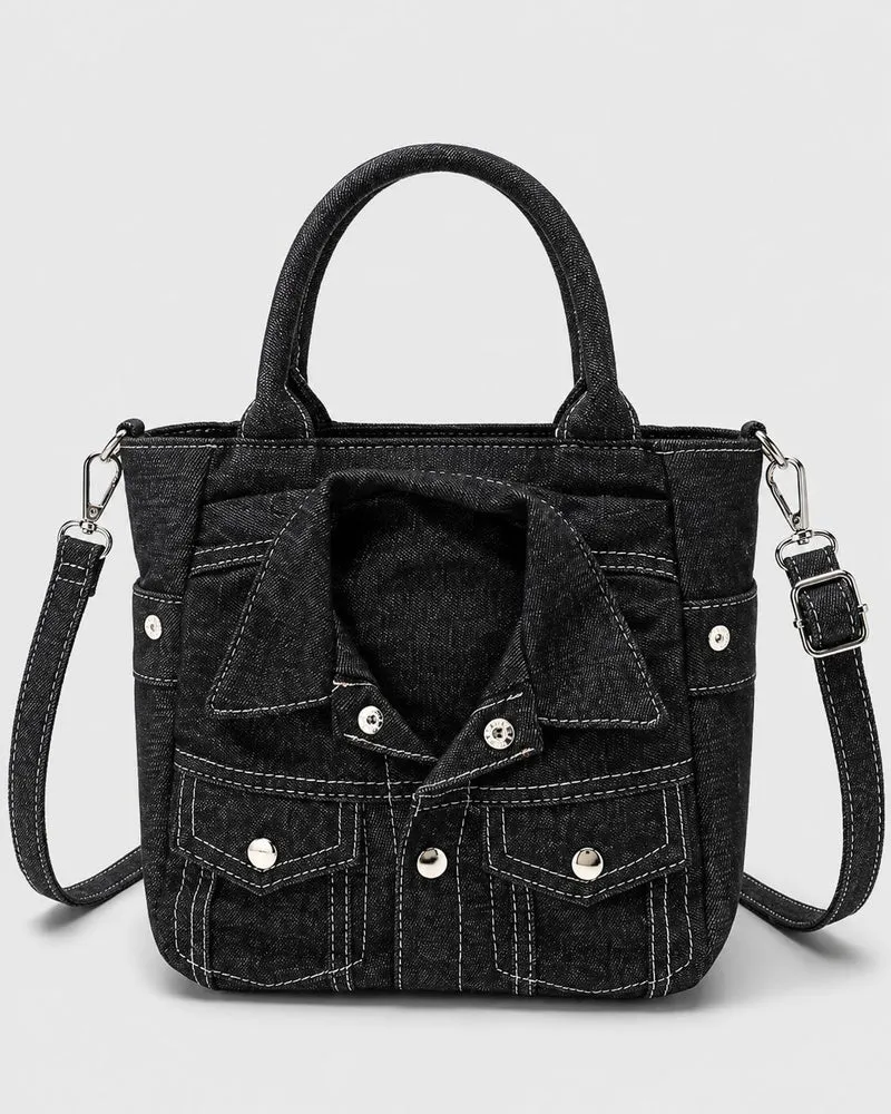 Denim-Style Tote Bag