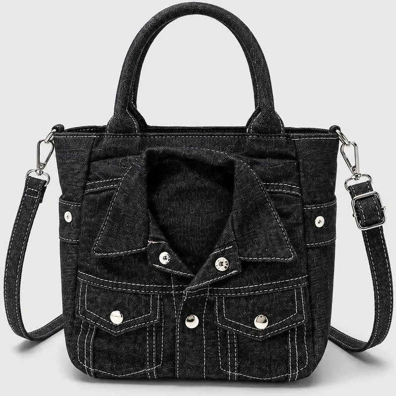 Denim-Style Tote Bag