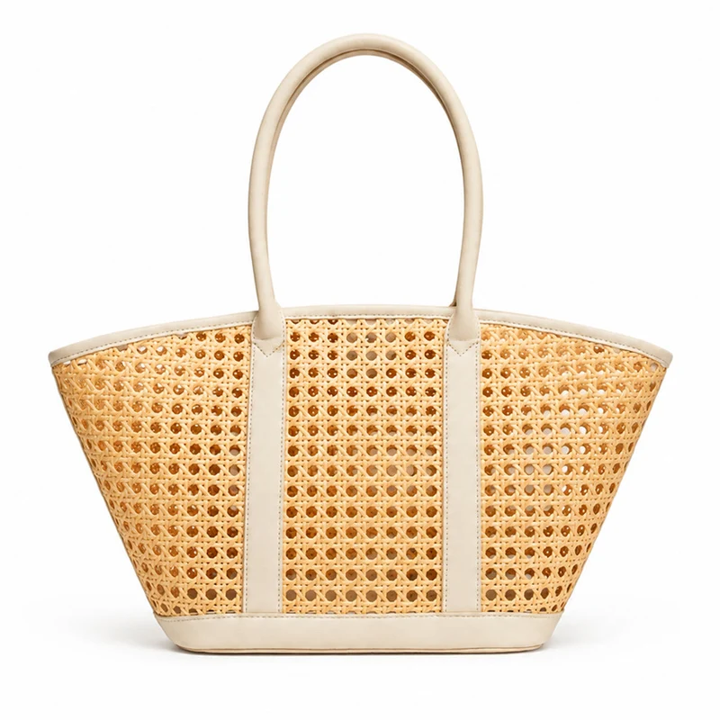 Elegante Geflochtene Rattan Tote Bag
