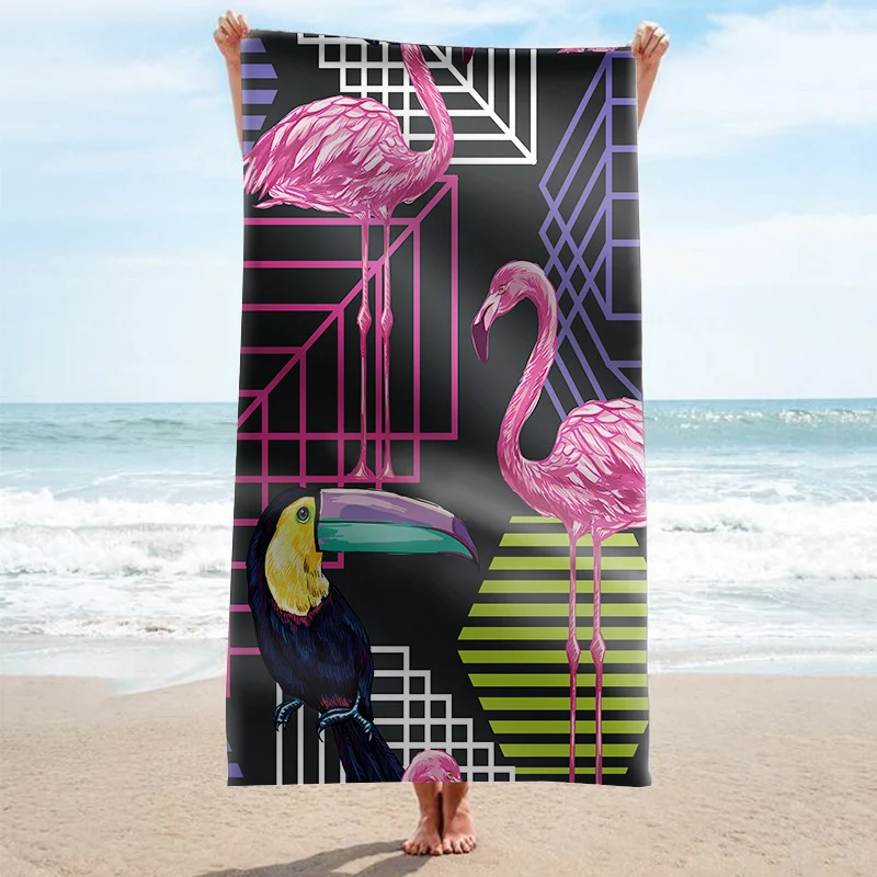 Strandtuch mit tropischem Flamingo-Muster Skanto