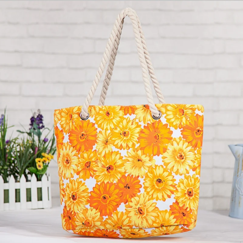 Große Strandtasche mit Blumenmuster Skanto