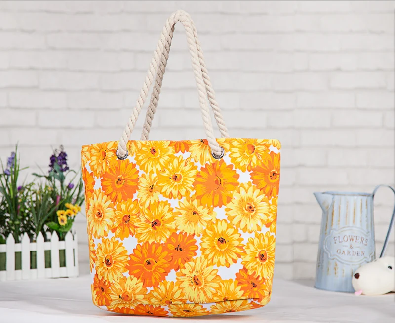 Große Strandtasche mit Blumenmuster Skanto