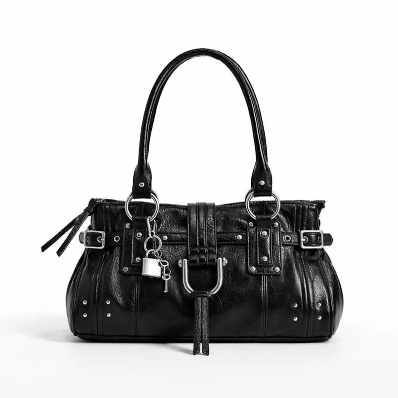Elegante strukturierte Lederhandtasche