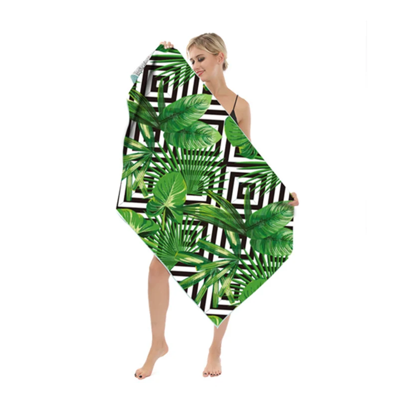 Strandtuch mit modernem Blatt- und geometrischem Design Skanto
