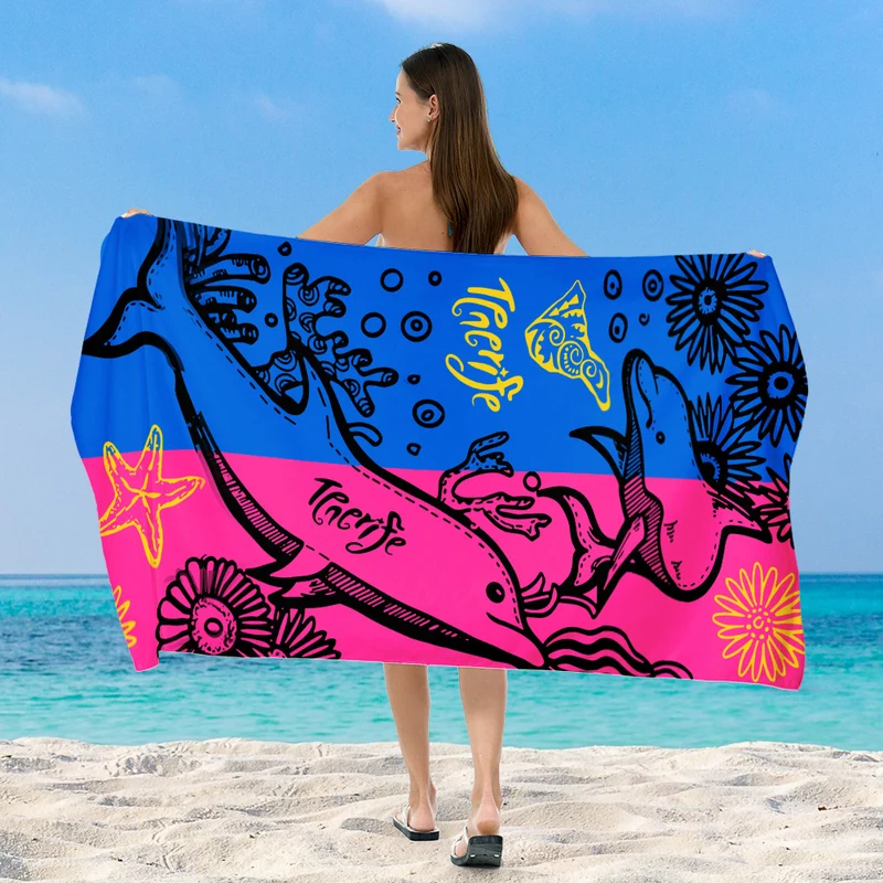 Strandtuch mit lebhaftem, farbenfrohem Tiermotiv Skanto