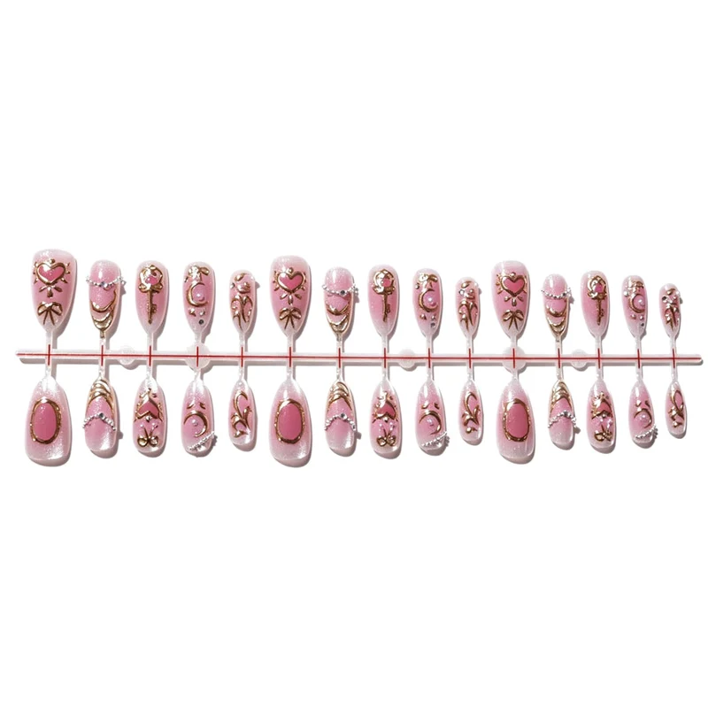 Dekoratives Press-On-Nagelset mit floralen Akzenten Brehn