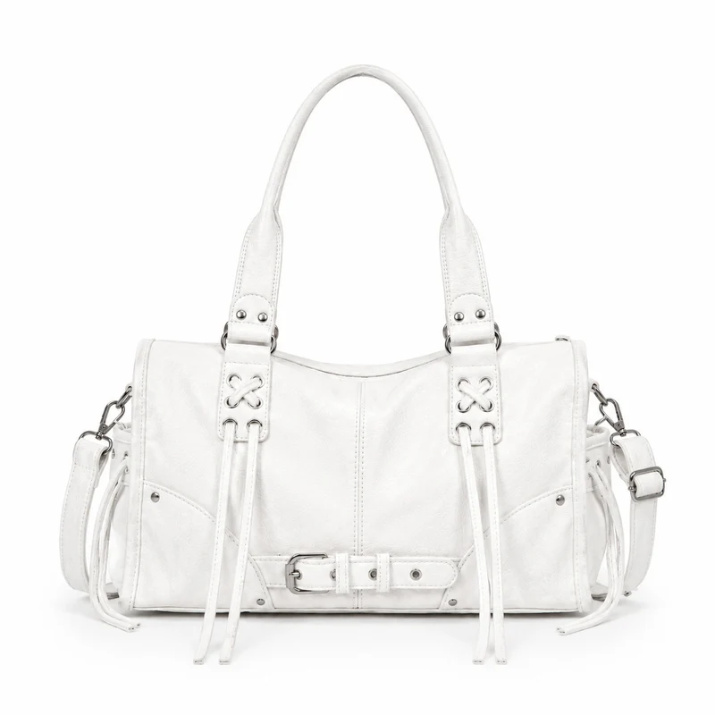 Elegante strukturierte Lederhandtasche