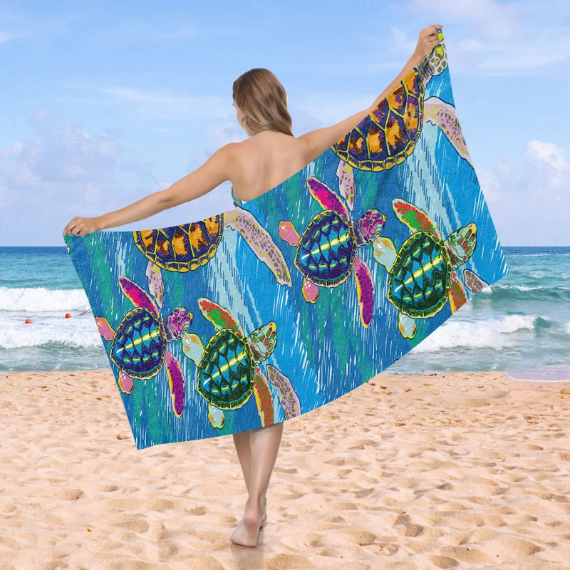 Strandtuch mit kreativem Schildkröten-Motiv Skanto