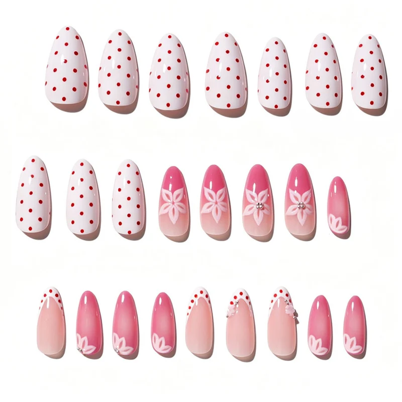 Dekorative Florale Stiletto Nagelkunst Kollektion Brehn
