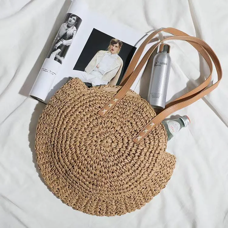 Runde Strohtasche Skanto