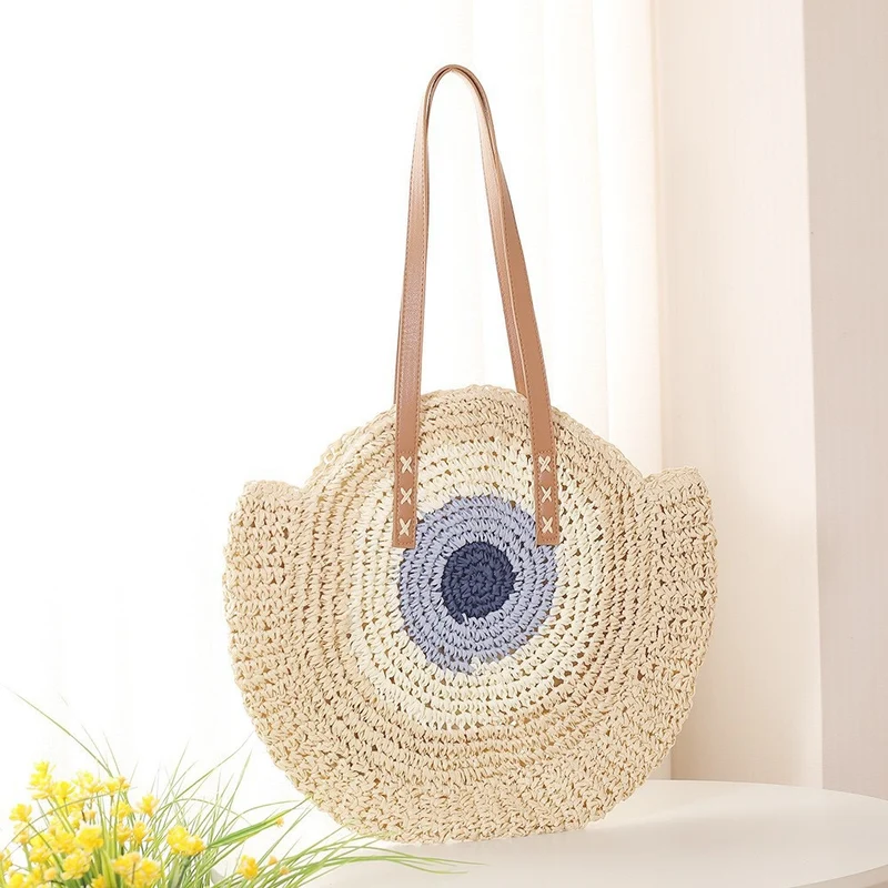 Runde Strohtasche Skanto