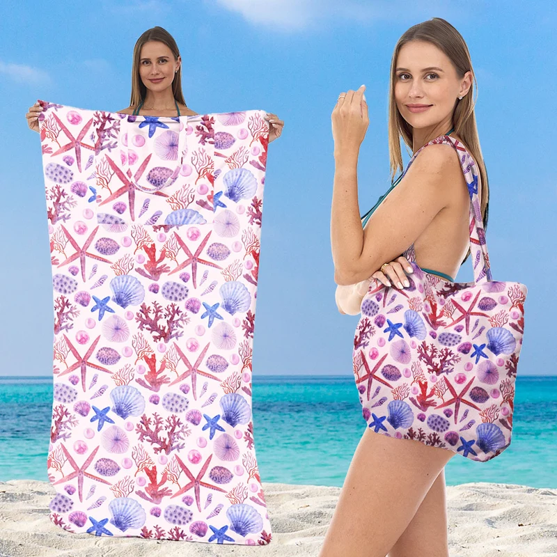 Strandtuch mit integriertem Tragebeutel-Design Skanto