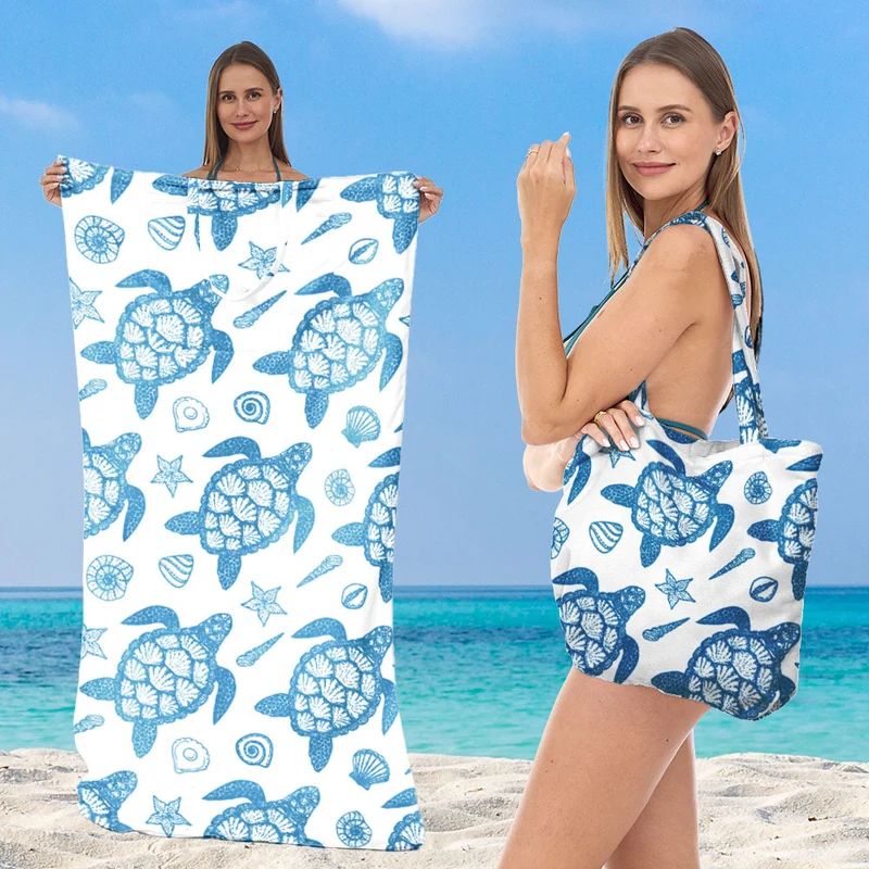 Strandtuch mit integriertem Tragebeutel-Design Skanto