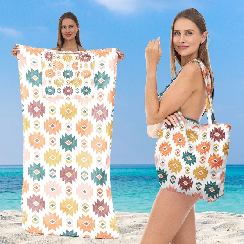 Strandtuch mit integriertem Tragebeutel-Design Skanto