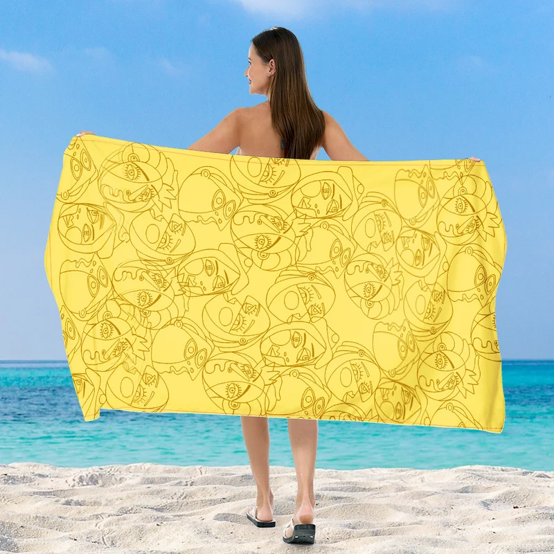 Strandtuch mit hellem Salamander- und Eiscreme-Design Skanto