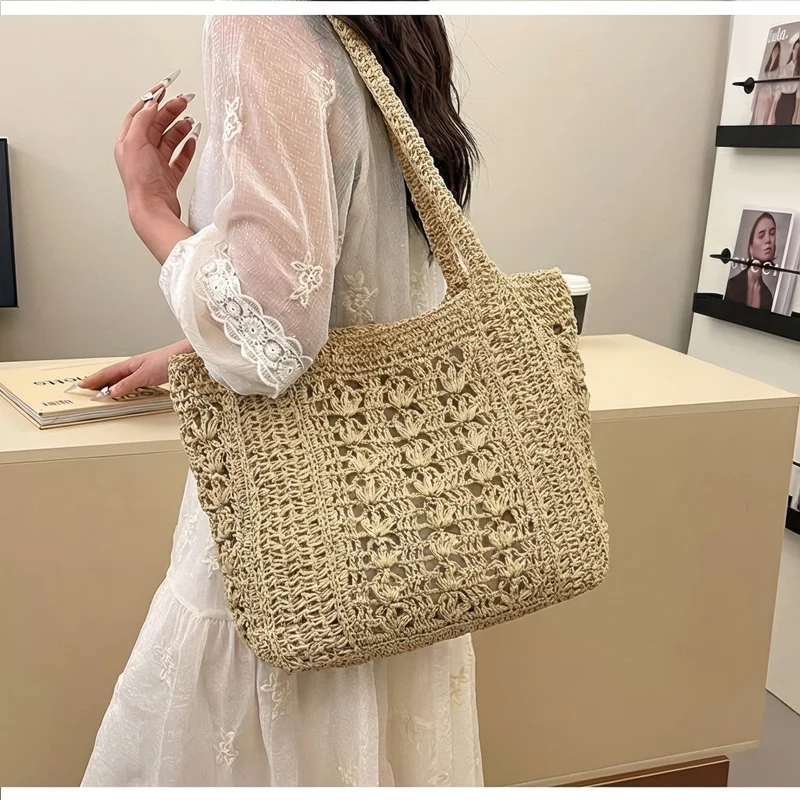 Handtasche im Boho-Stil aus geflochtenem Naturmaterial Skanto