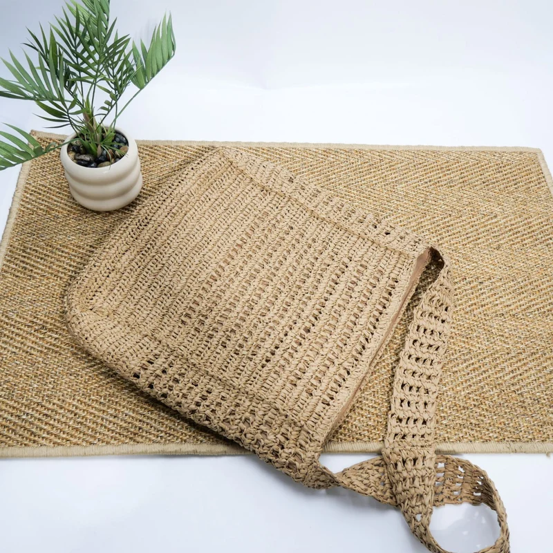 Geflochtene Natur-Handtasche Skanto