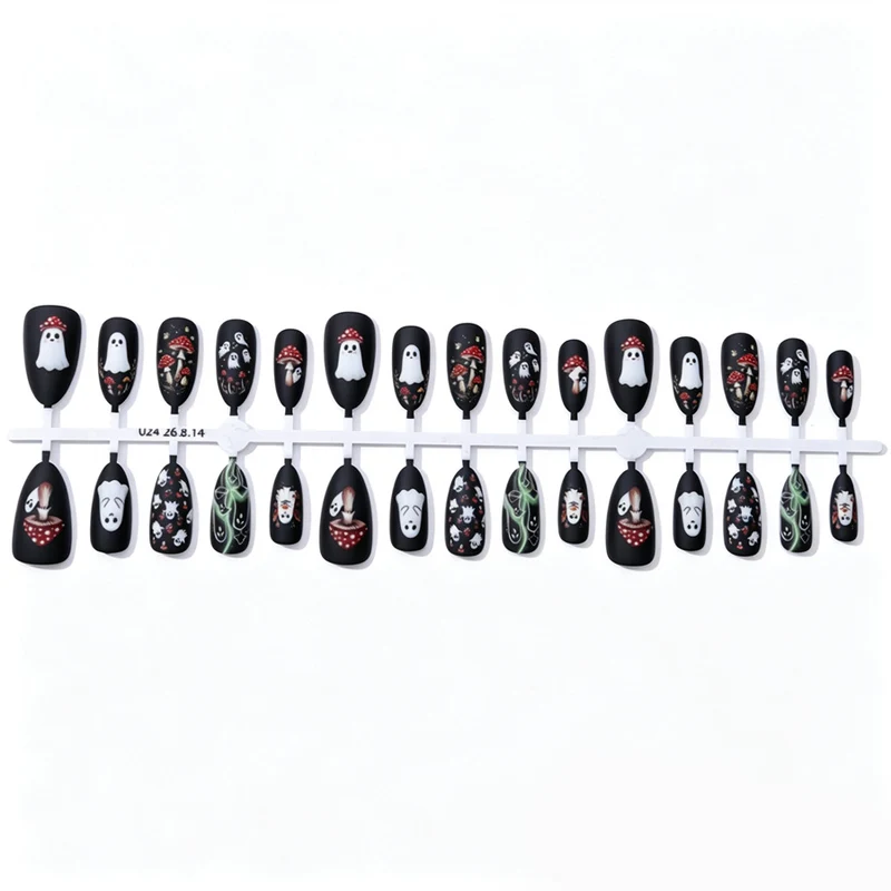 Kreative Halloween-Themen Press-On Nagelkunst Brehn