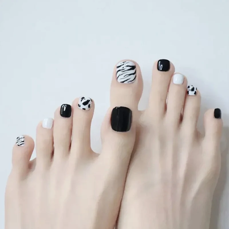 Zebra-Print dekorative Druck-auf Fußnägel Brehn