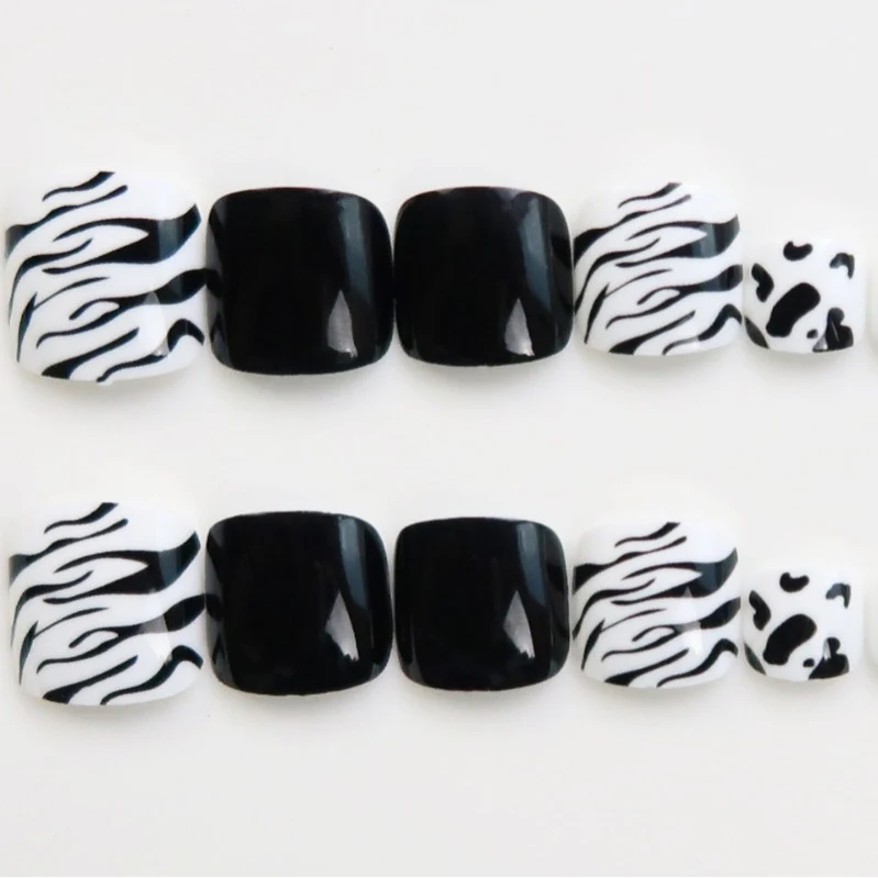 Zebra-Print dekorative Druck-auf Fußnägel Brehn