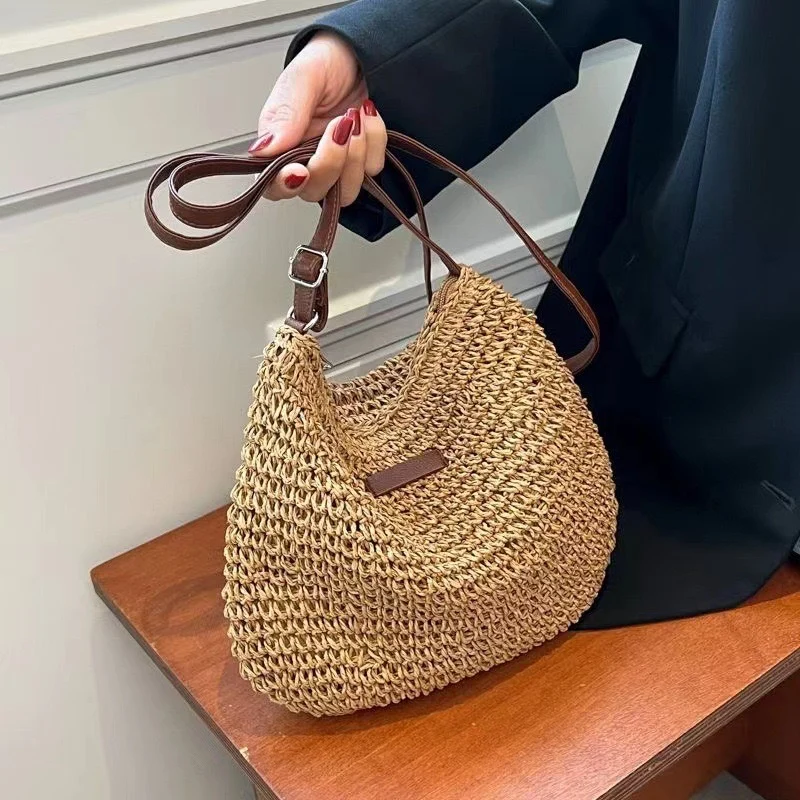 Handtasche aus hochwertigem Makramee mit gepolstertem Schultergurt Skanto