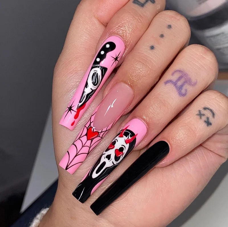 Themen Künstlerische Press-On Nagelset Brehn