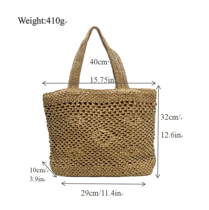 Große Makramee-Tasche mit Lederdetails Skanto