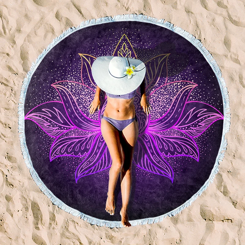 Rundes Strandtuch mit Blumenmuster Skanto