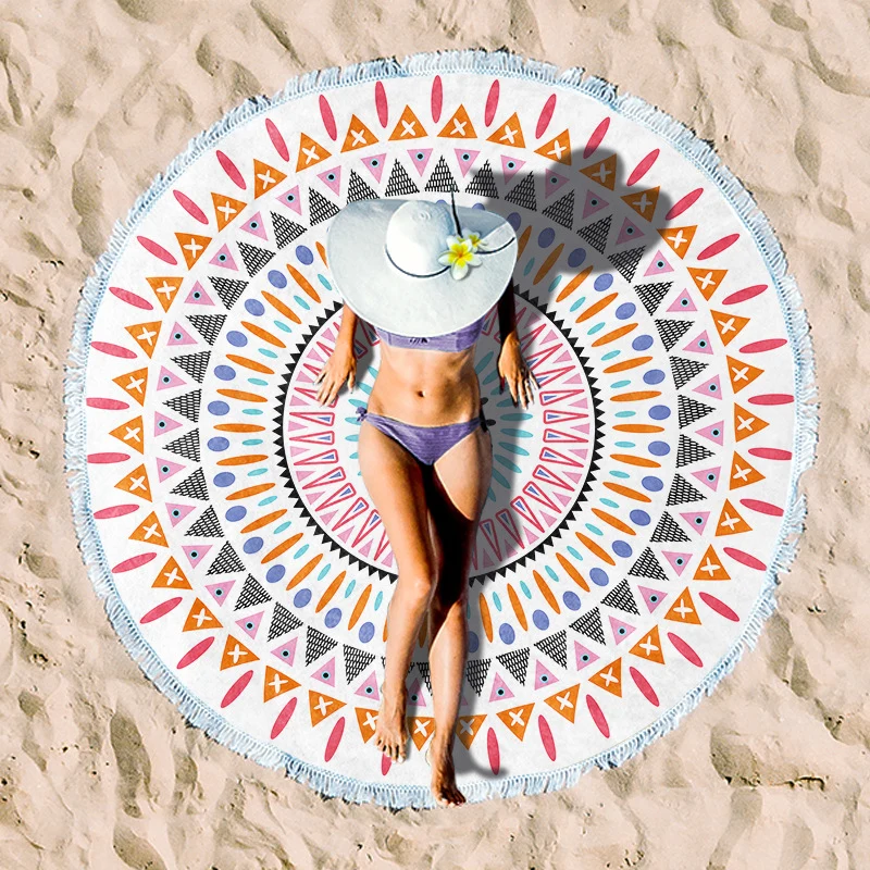 Rundes Strandtuch mit Blumenmuster Skanto