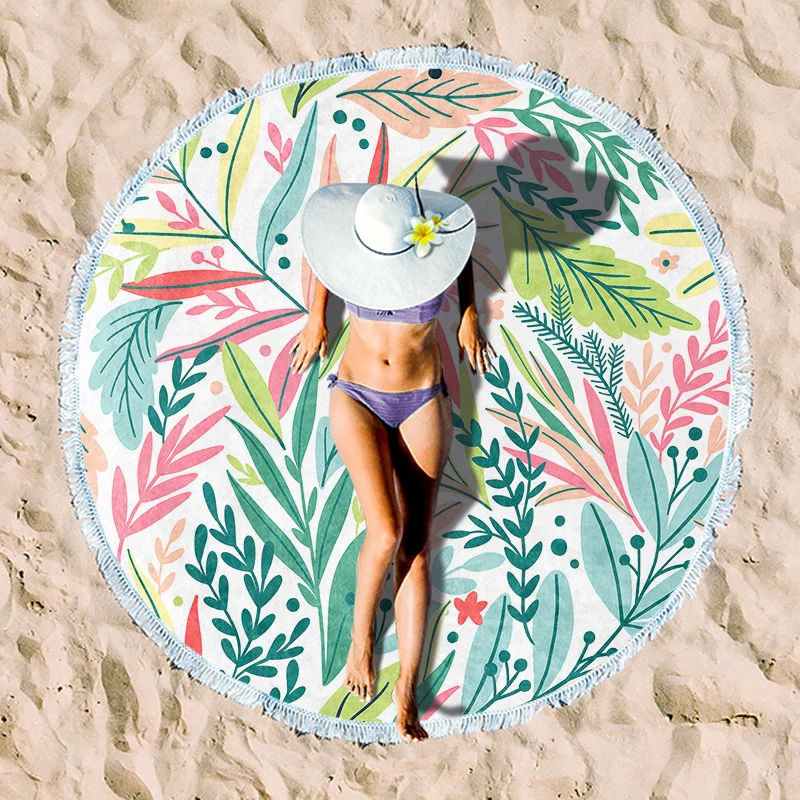 Rundes Strandtuch mit Blumenmuster Skanto