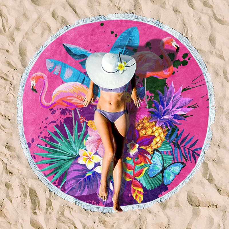 Rundes Strandtuch mit einzigartigem Ethno-Muster Skanto