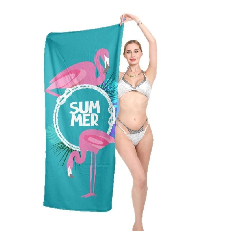 Premium Strandtuch mit lebhaftem Flamingo-Design Skanto