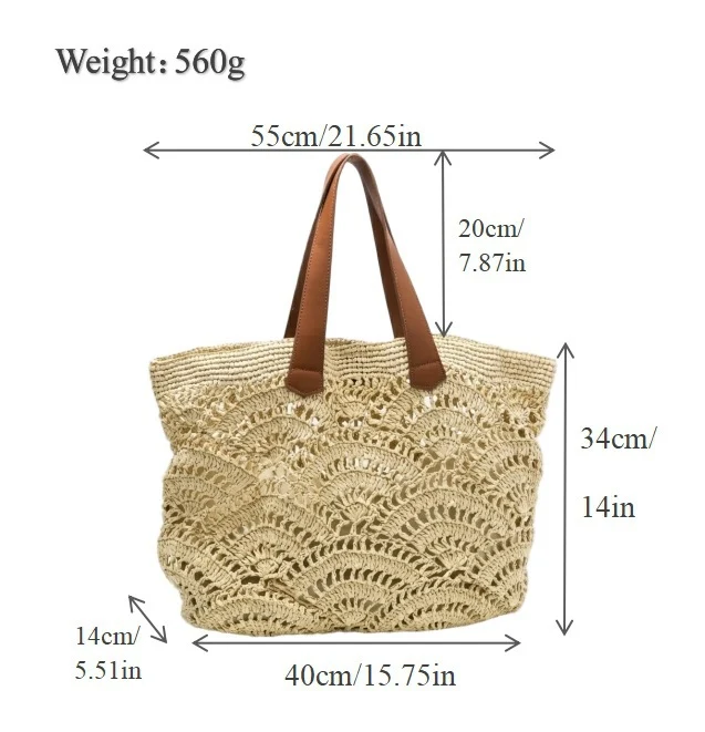 Handgefertigte Strandtasche mit elegantem Wellendesign Skanto