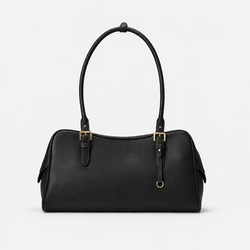 Klassische Strukturierte Lederhandtasche