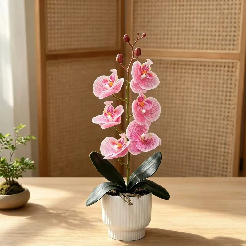 Stylisches Faux-Orchideenpflanzenarrangement