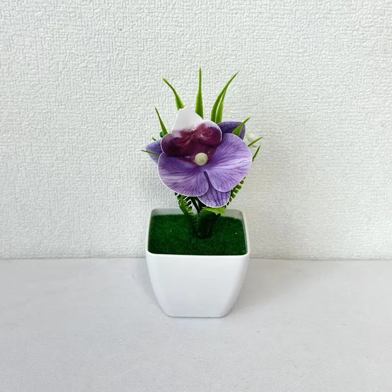 Kleine Topfpflanze Künstliche Orchideenarrangement