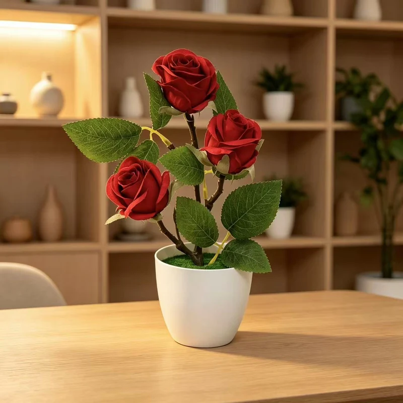 Realistische Künstliche Rosen Pflanzenarrangement