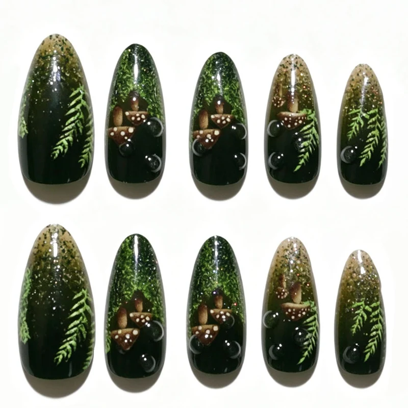 Künstlerisches von Wäldern inspiriertes Druck-Nagel-Set Brehn