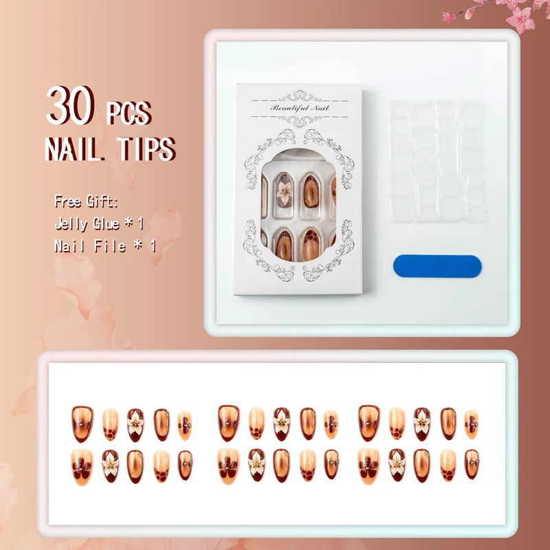 Dekoratives Floral Press-On Nagelkunst Set 1790738611