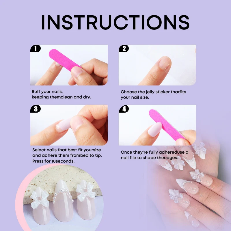 Dekoratives mit Blumen verziertes Press-On-Nagelset
