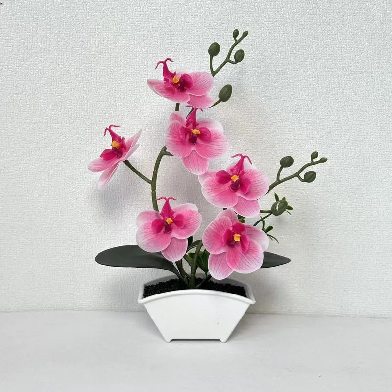 Realistische Dekorative Orchideen Pflanzenanordnung