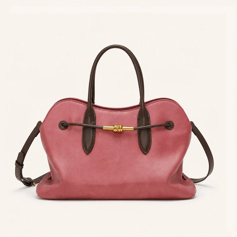 Akzentuierte Leder-Handtasche