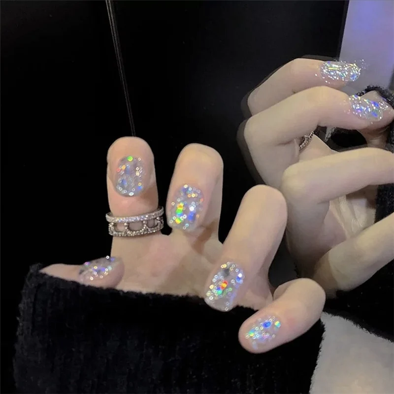 Glitzerndes Gel Aufklebe-Nagelset Brehn